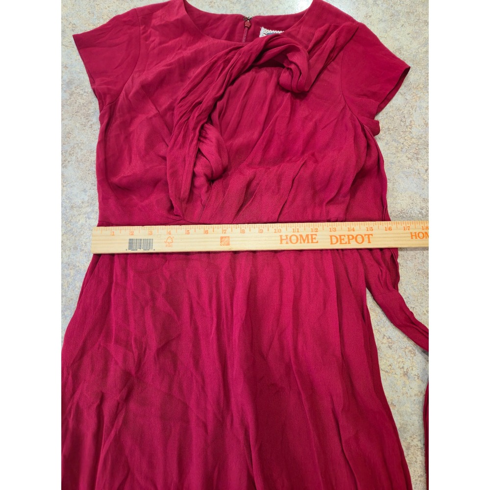 Anthropologie Galatea Tie Front Jumpsuit Red Wide Leg Cropped Short Sleeve S - Picture 6 of 13